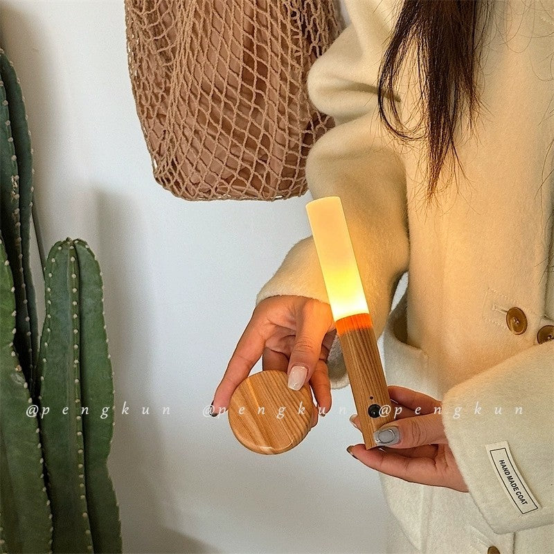 Đèn cảm biến gậy gỗ Ánh sáng lối vào khi mọi người đến Cảm biến cơ thể con người thông minh Đèn ngủ Sạc lối vào Đèn tường đầu giường