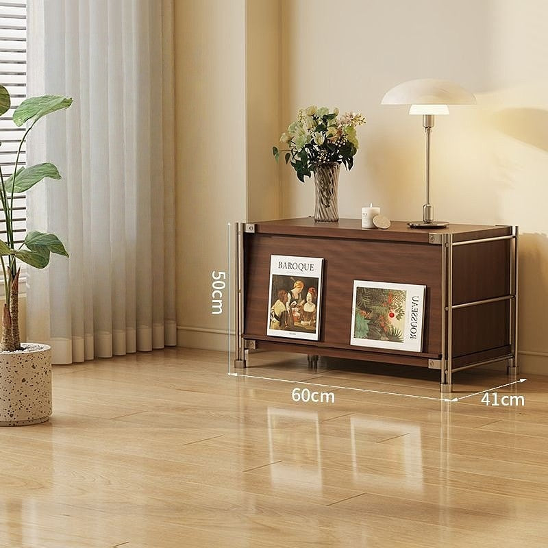 Tủ Lưu Trữ Đa Năng+Kệ Để Đồ Thông Minh Phong Cách Nhật-Tủ Trưng Bày Tạp Chí, Kệ Sách Đứng Cửa Lật Màu Cà Phê Sang Trọng