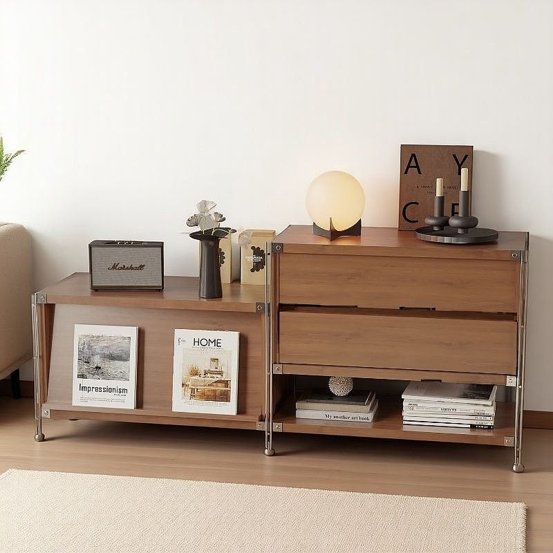 Tủ Lưu Trữ Đa Năng+Kệ Để Đồ Thông Minh Phong Cách Nhật-Tủ Trưng Bày Tạp Chí, Kệ Sách Đứng Cửa Lật Màu Cà Phê Sang Trọng