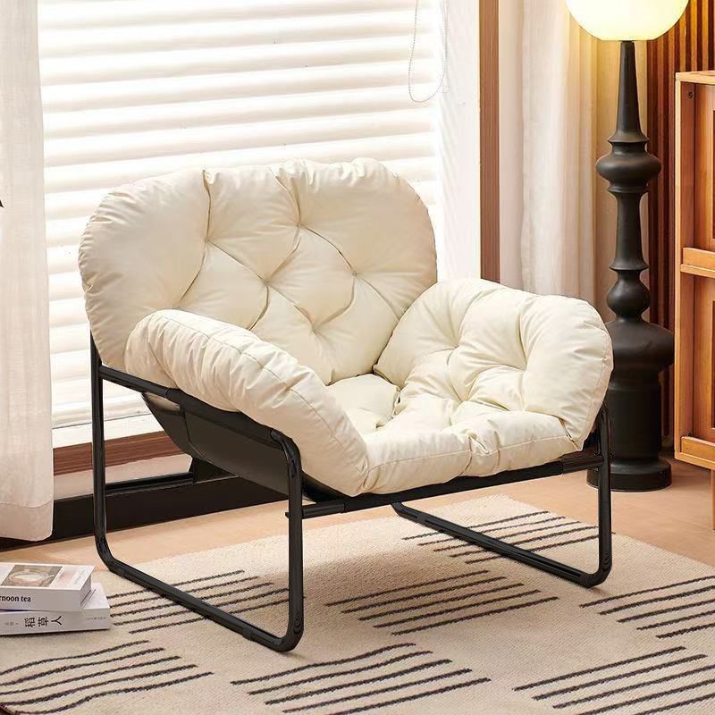 Ghế Sofa Đơn Phong Cách Bắc Âu Da Chống Xước Cao Cấp Lõi Bông Mềm Mại Thiết Kế Cong Êm Ái