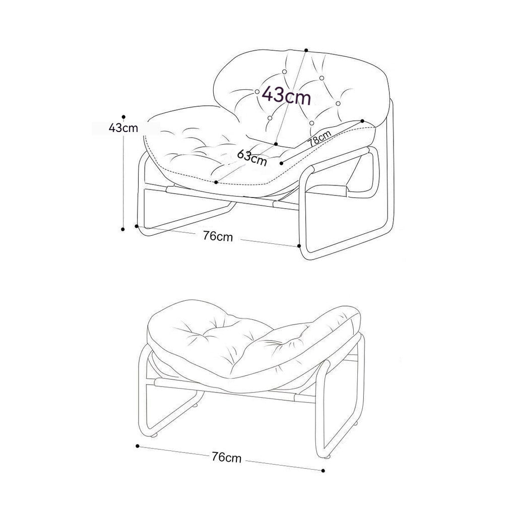 Ghế Sofa Đơn Phong Cách Bắc Âu Da Chống Xước Cao Cấp Lõi Bông Mềm Mại Thiết Kế Cong Êm Ái