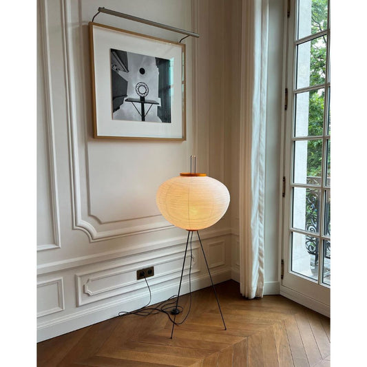 (Có sẵn) ĐÈN SÀN HÌNH CẦU BẰNG GIẤY GẠO, PHONG CÁCH HIỆN ĐẠI ĐƠN GIẢN (LỒNG ĐÈN MÀU TRẮNG)