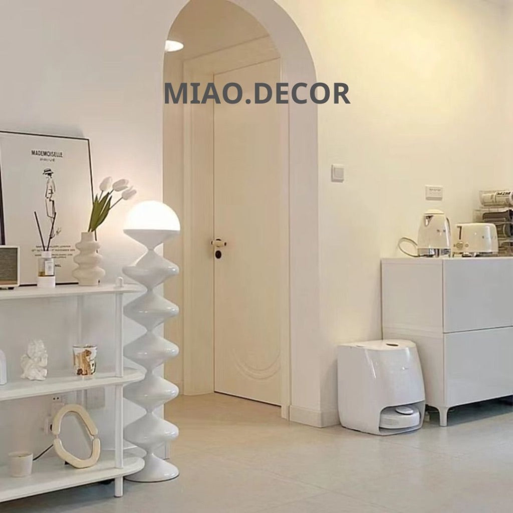 SẴN Trắng Đèn cây Đứng đèn sàn Bauhaus kết hợp nhiều hình Bầu Dục Thân Lượn Sóng
