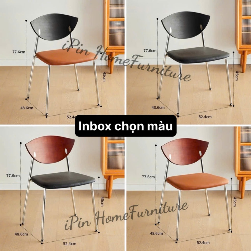 Ghế có tựa, ghế ăn nệm da êm ái, ghế quán cafe phong cách Bắc Âu