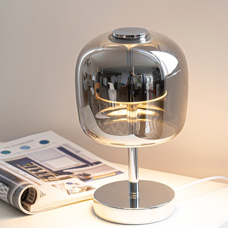 Đèn bàn đèn LED decor phòng khách phòng ngủ lồng thủy tinh phong cách tối giản
