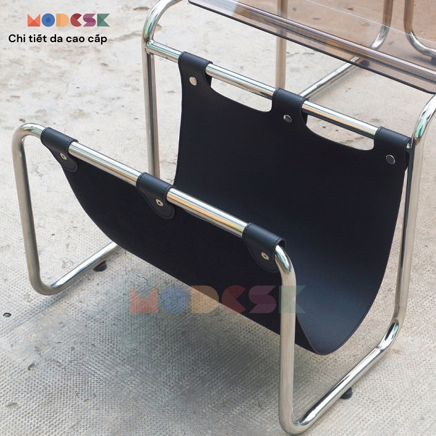 Bàn Sofa - Bàn trà MODESK SS Sofa Long Table Glass Light (bộ 2 cái) Inox304 - Kính cường lực[phòng khách - quán cafe]