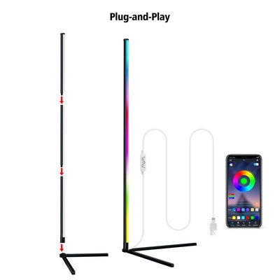 [Chính Hãng] Đèn Led đứng góc tường ARGB Có remote, cảm biến nhạc lắp ghép di chuyển dễ dàng, trang trí phòng.