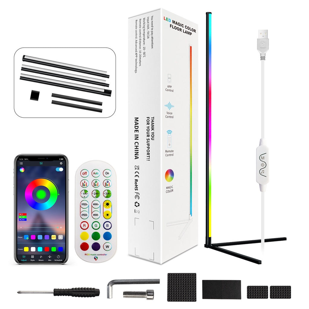 [Chính Hãng] Đèn Led đứng góc tường ARGB Có remote, cảm biến nhạc lắp ghép di chuyển dễ dàng, trang trí phòng.