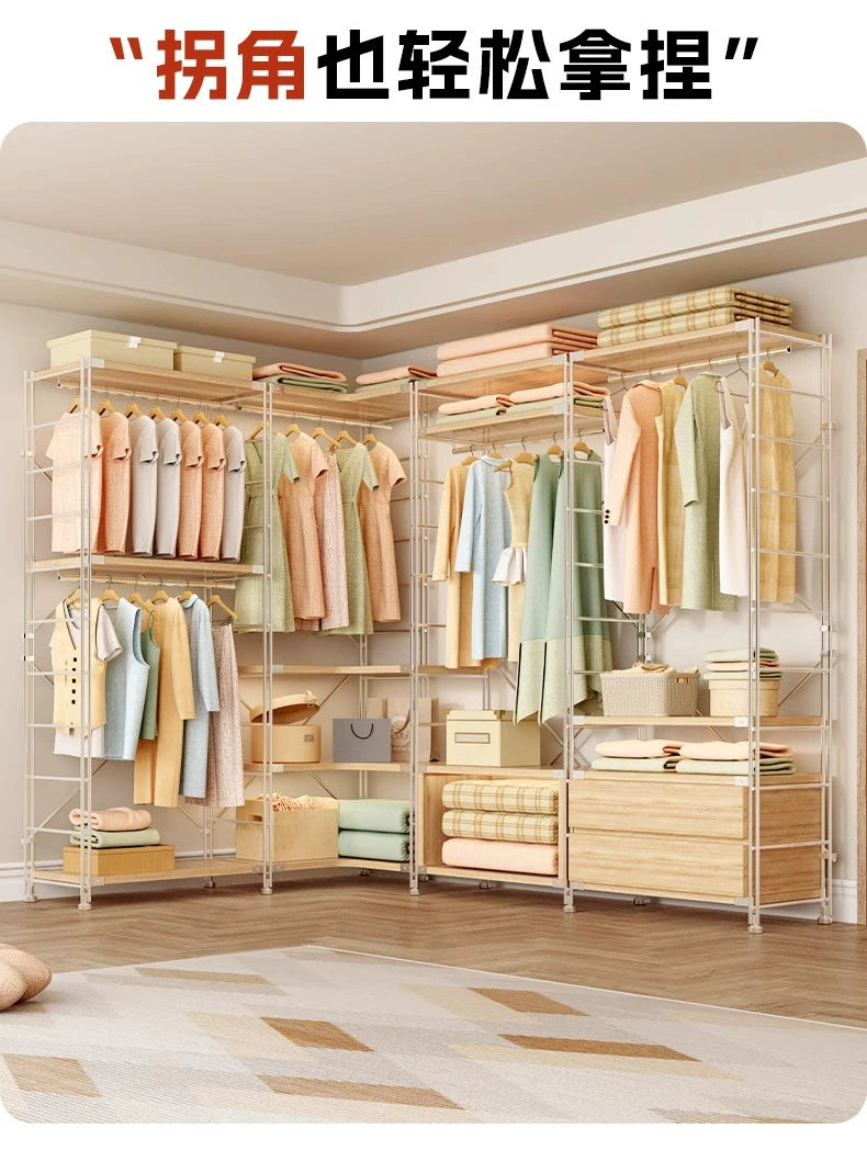 Tủ Quần Áo Góc Kiểu Nhật, Giá Để Đồ Nhiều Tầng, Giá Treo Quần Áo Ở Góc Phòng Khách