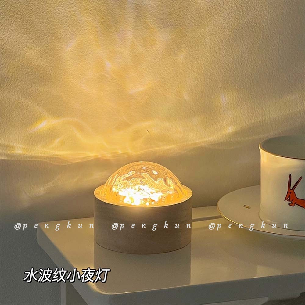 Đèn Ngủ Chiếu Hình Gợn Sóng Nước Dạng Xoay Lãng Mạn Làm Quà Tặng Cho Bạn Gái