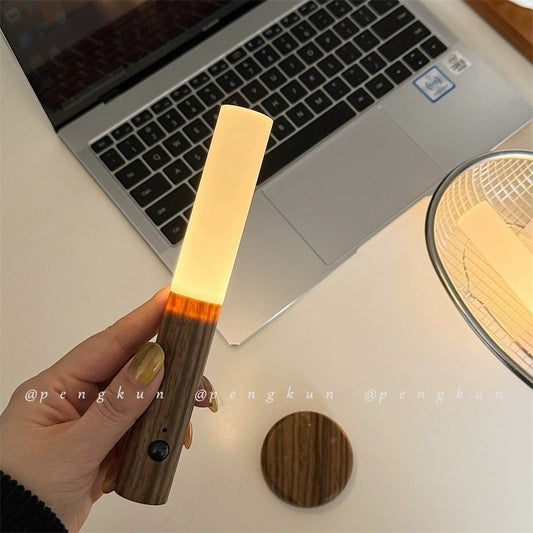 Đèn cảm biến gậy gỗ Ánh sáng lối vào khi mọi người đến Cảm biến cơ thể con người thông minh Đèn ngủ Sạc lối vào Đèn tường đầu giường