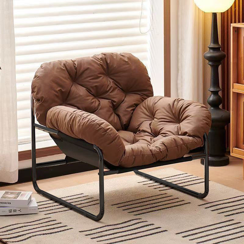 Ghế Sofa Đơn Phong Cách Bắc Âu  Da Chống Xước Cao Cấp  Lõi Bông Mềm Mại  Thiết Kế Cong Êm Ái