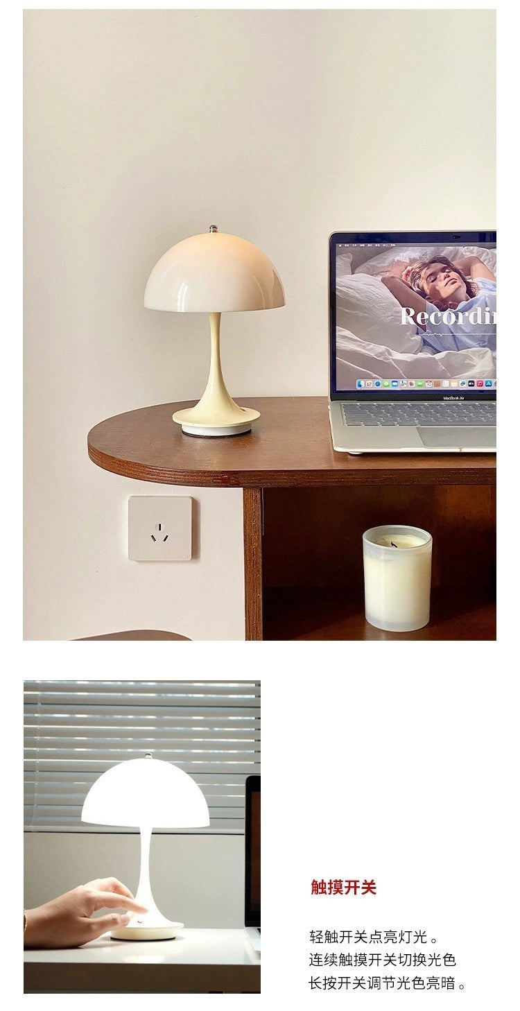 Đan Mạch Pantella Đèn Bàn Sạc Không Dây Di Động Kem Phong Cách Nấm Đèn Phòng Ngủ Đầu Giường Bầu Không Khí Đèn Nhỏ