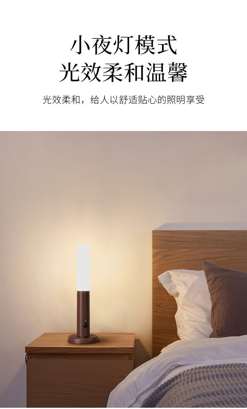 Đèn cảm biến gậy gỗ Ánh sáng lối vào khi mọi người đến Cảm biến cơ thể con người thông minh Đèn ngủ Sạc lối vào Đèn tường đầu giường