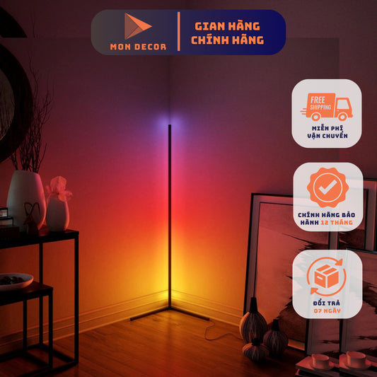 [Chính Hãng] Đèn Led đứng góc tường ARGB Có remote, cảm biến nhạc lắp ghép di chuyển dễ dàng, trang trí phòng.