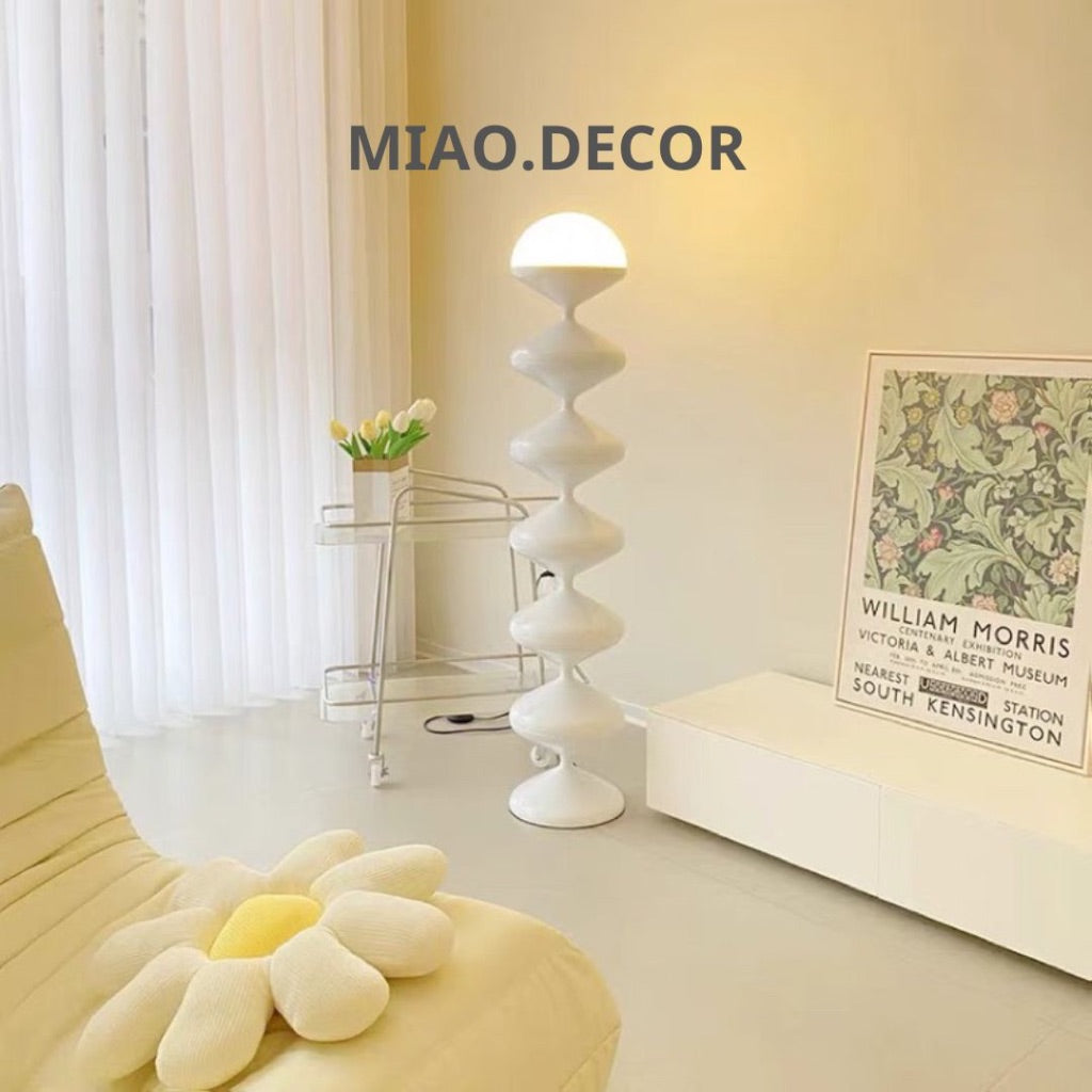 SẴN Trắng Đèn cây Đứng đèn sàn Bauhaus kết hợp nhiều hình Bầu Dục Thân Lượn Sóng