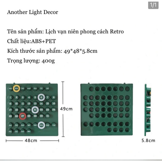 Bộ lịch Decor phong cách Retro, lịch decor phòng ngủ Another Light