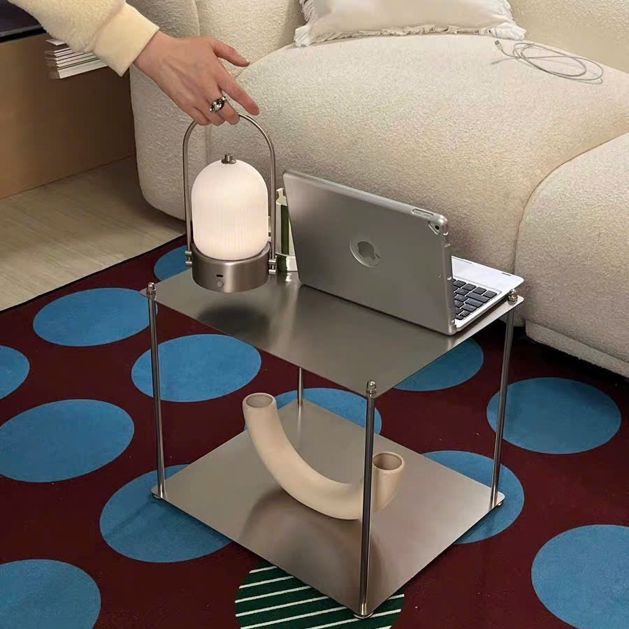 Kệ thép không rỉ tối giản cao cấp, kệ inox phong cách công nghiệp hiện đại