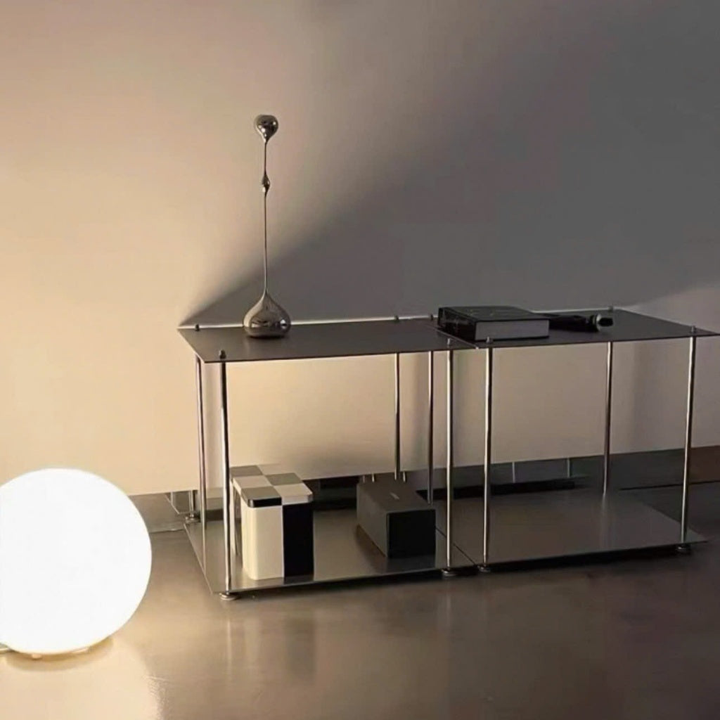 Kệ thép không rỉ tối giản cao cấp, kệ inox phong cách công nghiệp hiện đại