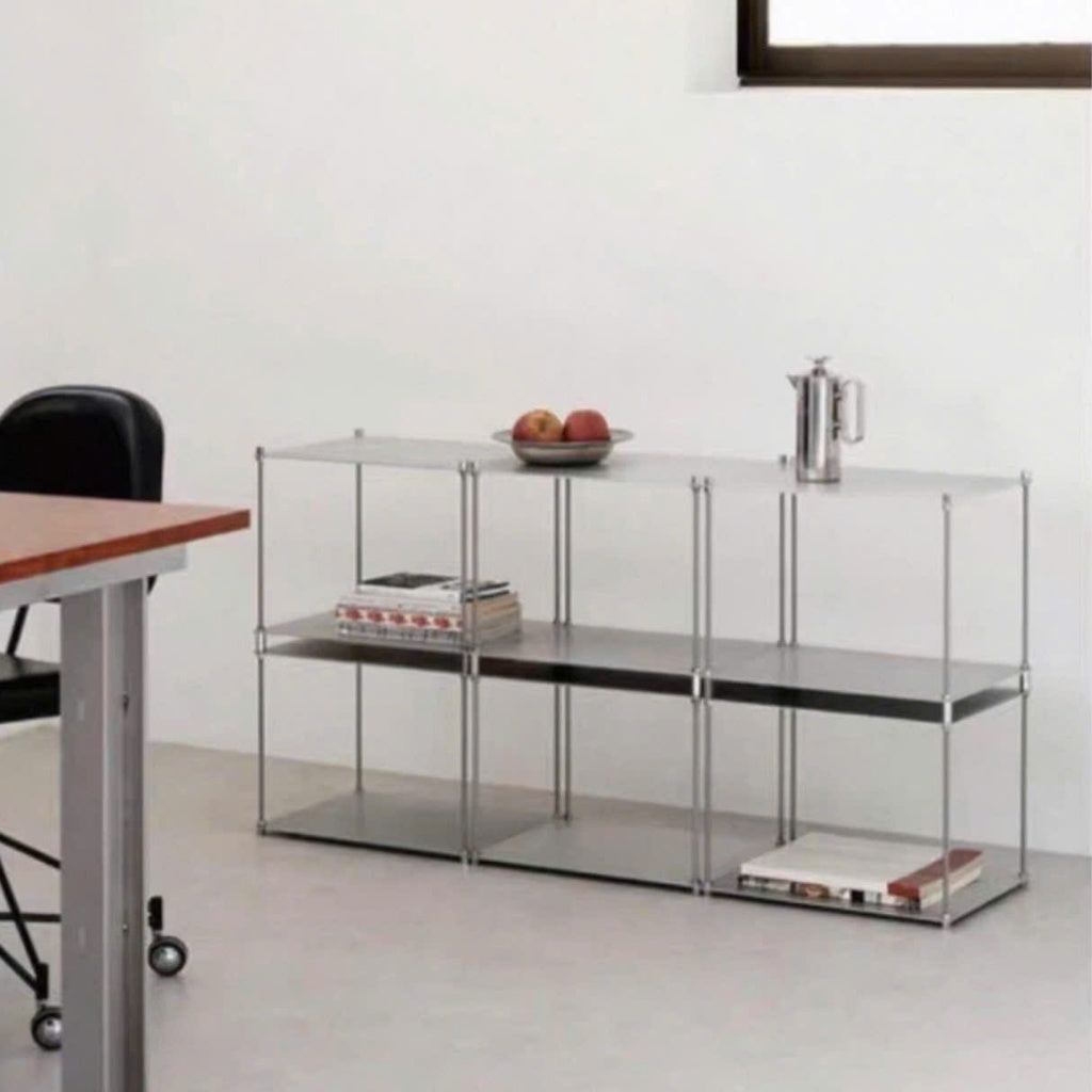 Kệ thép không rỉ tối giản cao cấp, kệ inox phong cách công nghiệp hiện đại
