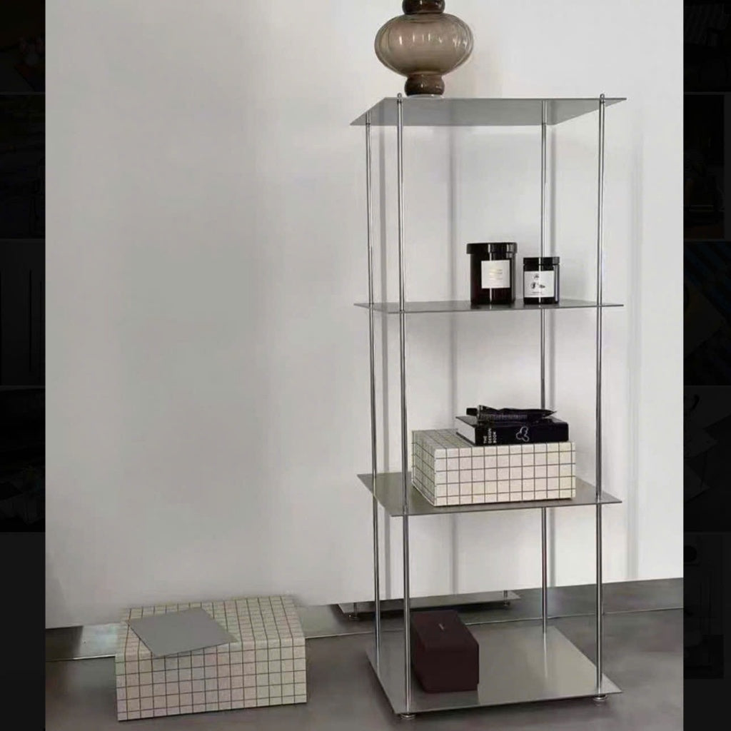 Kệ thép không rỉ tối giản cao cấp, kệ inox phong cách công nghiệp hiện đại
