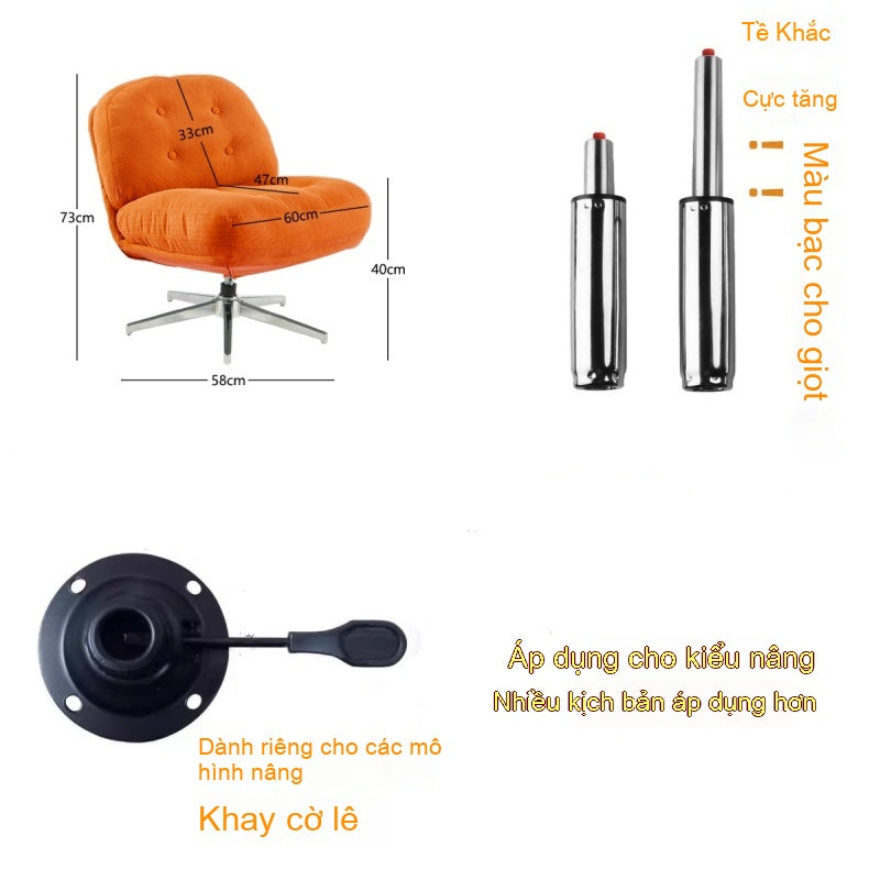 Ghế Sofa Nhỏ Mới Dewey Ringer Ghế Giải Trí Xoay Được Phòng Khách Căn Hộ Nhỏ Ghế Đơn
